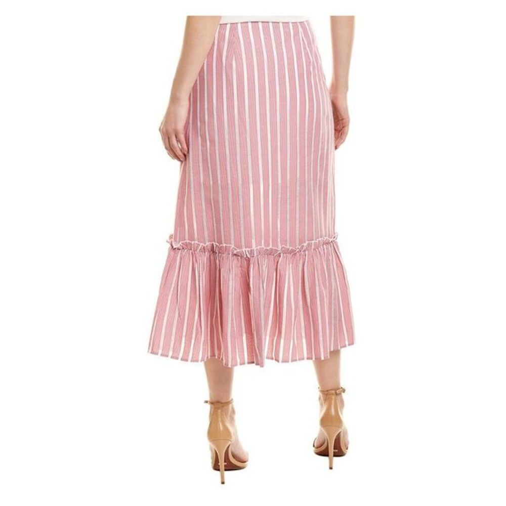 THE FIFTH LABEL Womens Red Striped Midi Pleated Skirt XS - Picture 2 of 2